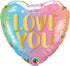 Pastel Ombre & Hearts <br> Love You <br> Inflated Balloon